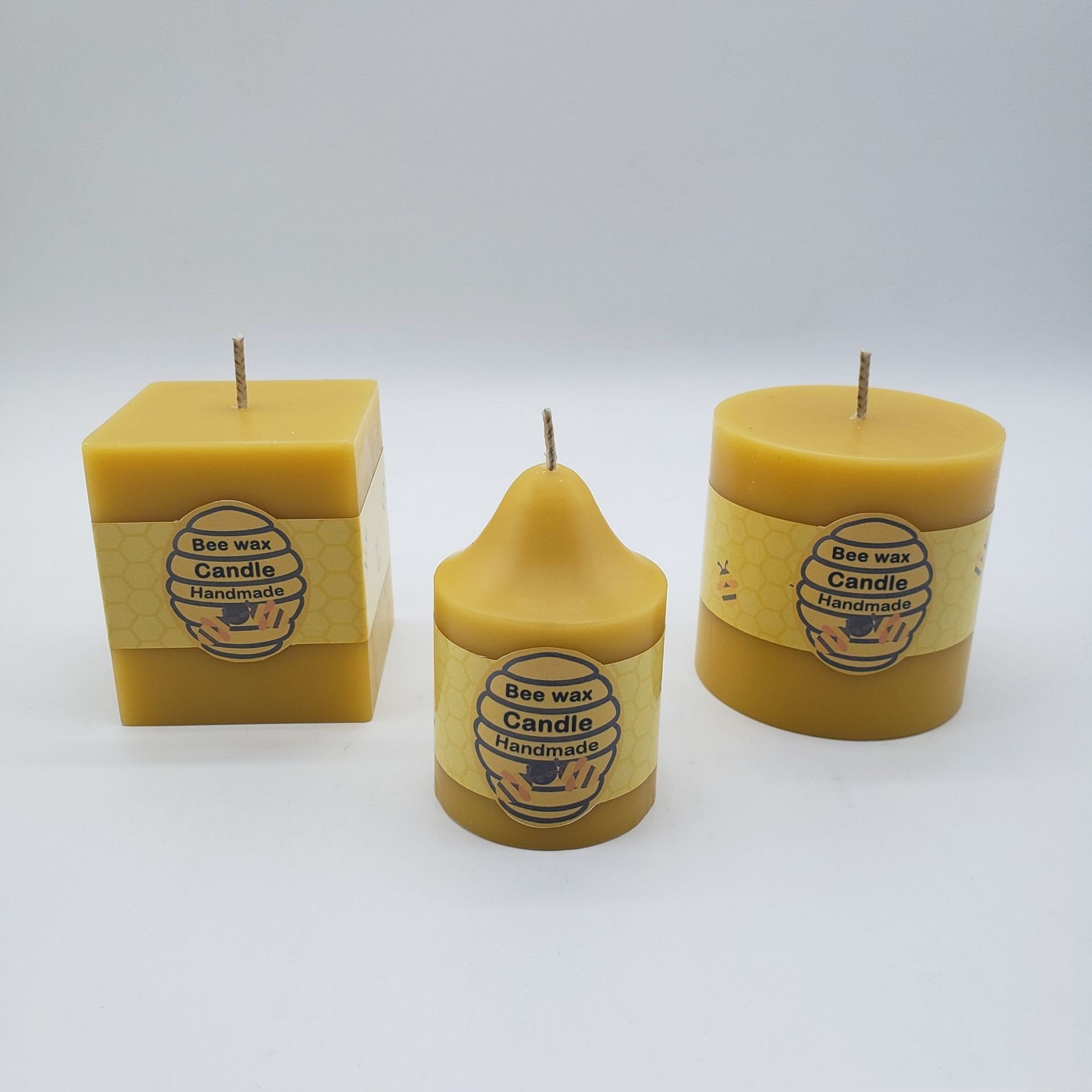 Long Lasting Slow Burning Big Geometrical Shaped Cylinder Square Taper Beeswax Pillar Candle For Church