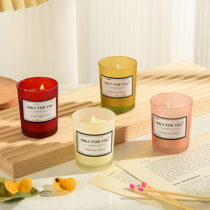 Luxury Wholesale Colorful Glass Soy Wax Scented Candles Small Candles Wedding Gifts