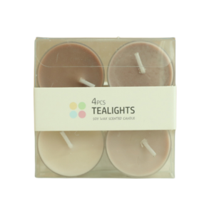 4Pcs Pack Colorful 4 Hours Soy Wax Scented Tea Light Tealight Candles Gift Set