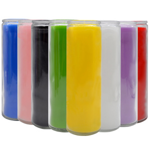 Glass Jar Paraffin Wax 7 Day Candles Church Pray Unscented Candle Votive Candle