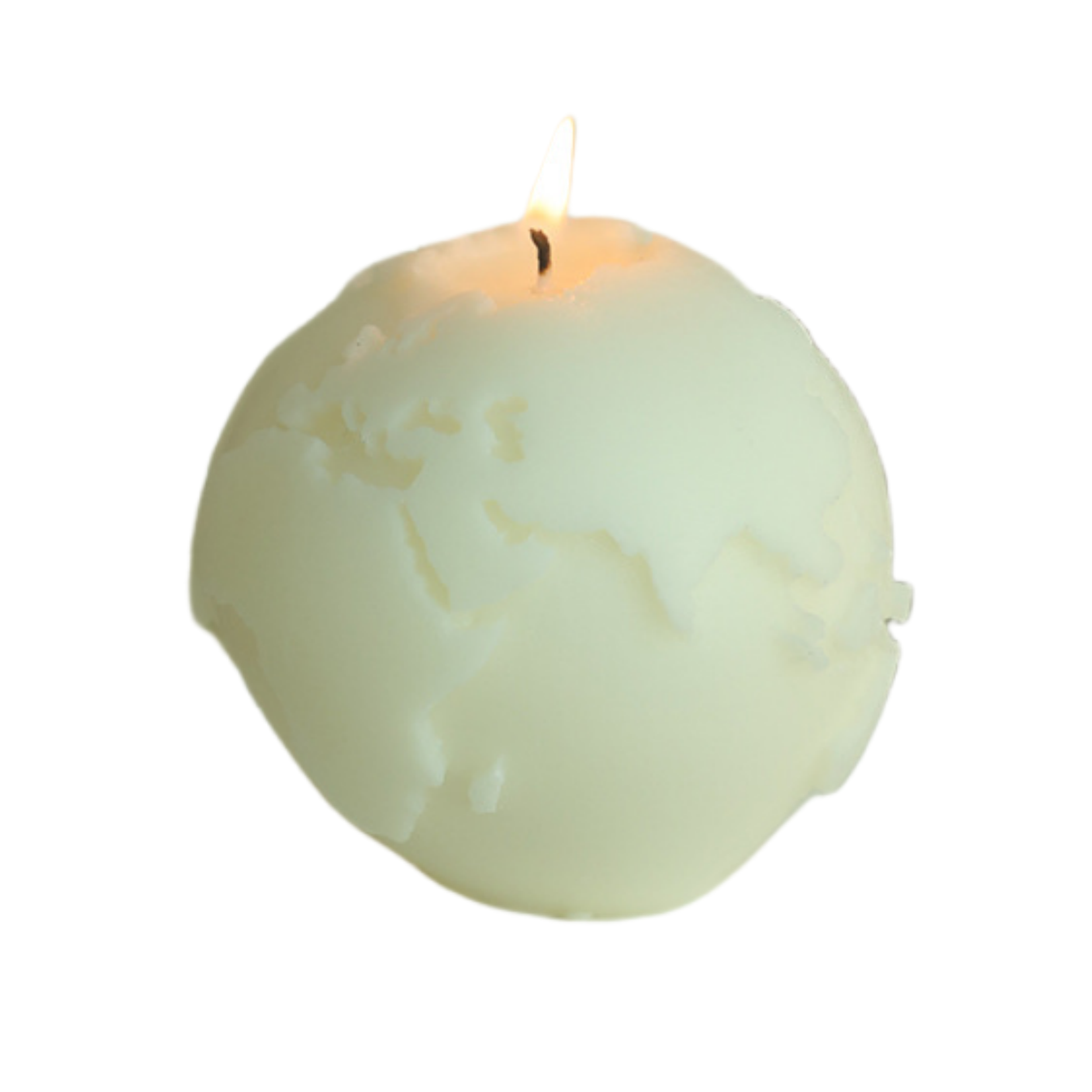 Novelty Geometrical Natural Soy Wax Beeswax White Round Earth Ball Shape Scented Candle