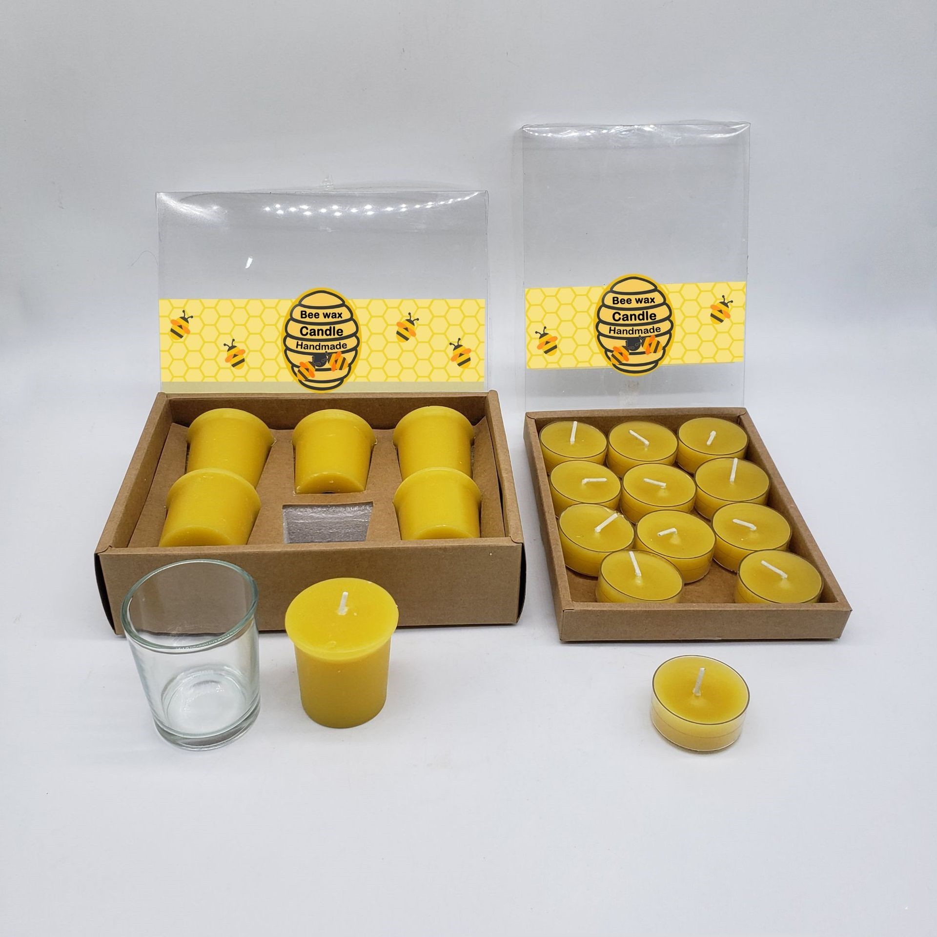 Hot Selling Eco-Friendly 6/12 Pcs Pack Beeswax Tealight Candles Set