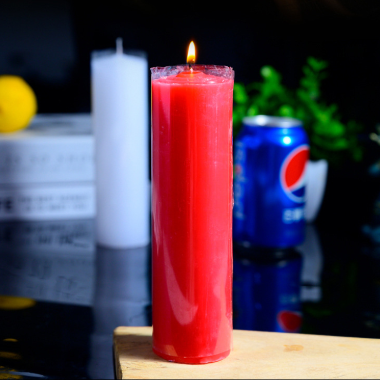 White Red Yellow 60 Hour Long Burning Emergency Unscented Pillar Candles Large Big Candles