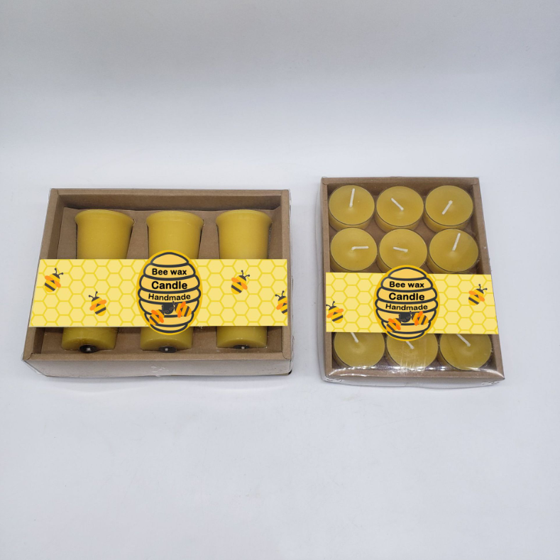 Hot Selling Eco-Friendly 6/12 Pcs Pack Beeswax Tealight Candles Set