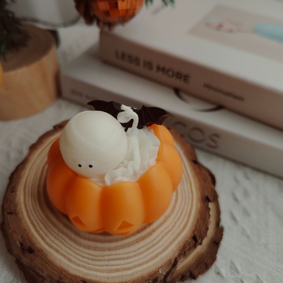 2024 Cute Creamy Ball Mummy Bat Pumpkin Shaped Scented Candle