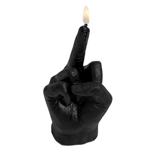 Small Blue White Black Middle Finger Gesture Shape Scented Candle Spoof Candle