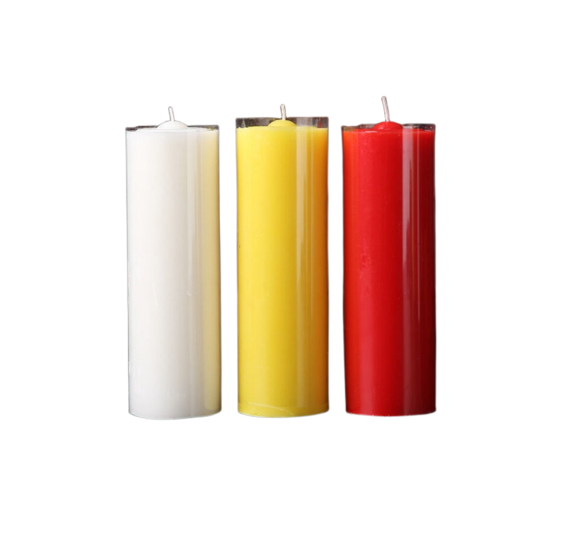 White Red Yellow 60 Hour Long Burning Emergency Unscented Pillar Candles Large Big Candles