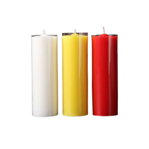 White Red Yellow 60 Hour Long Burning Emergency Unscented Pillar Candles Large Big Candles