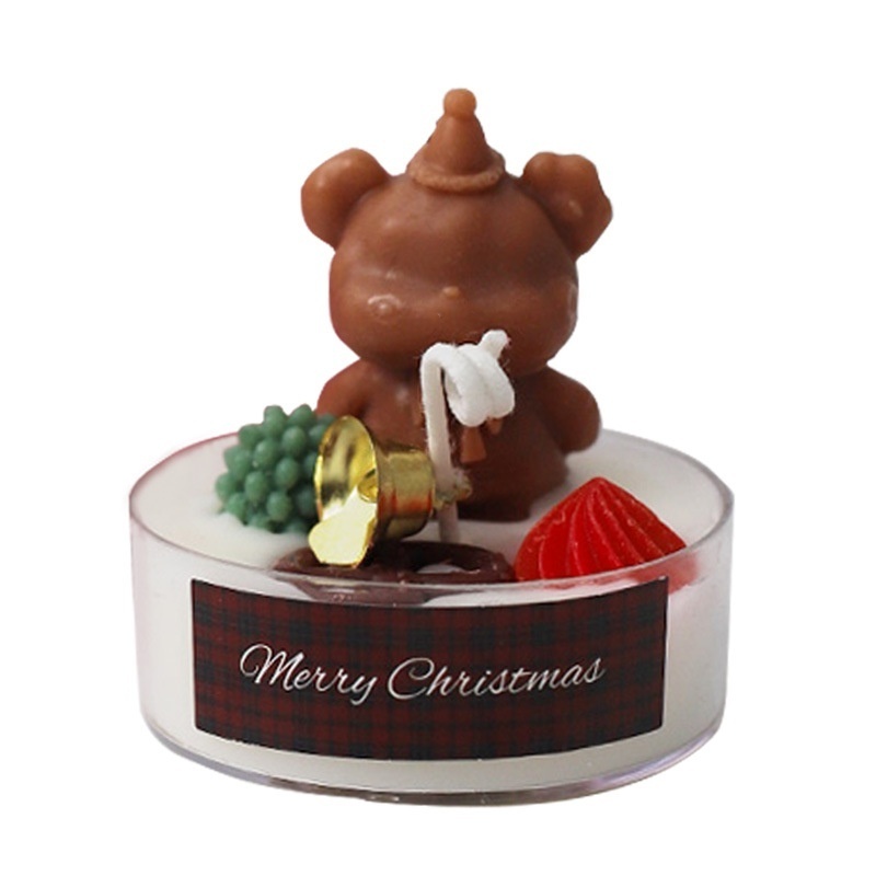 2024 Christmas Bear Gingerbread Man Gift Box Shape Aromatherapy Fragrance Tealight for Xmas Gifts Decors