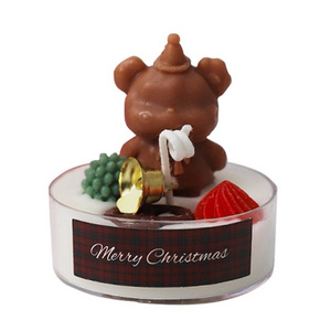 2024 Christmas Bear Gingerbread Man Gift Box Shape Aromatherapy Fragrance Tealight for Xmas Gifts Decors