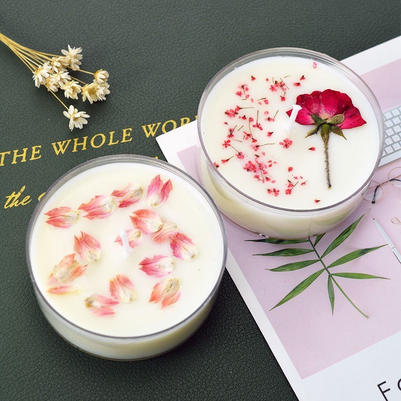 Mini Aromatherapy Scented Candle with Dried Flowers