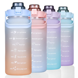 Cute Beautiful Kids Motivational Gradient Sports Bpa Free Water Cup 2 Liter Drinking Bottle With Time