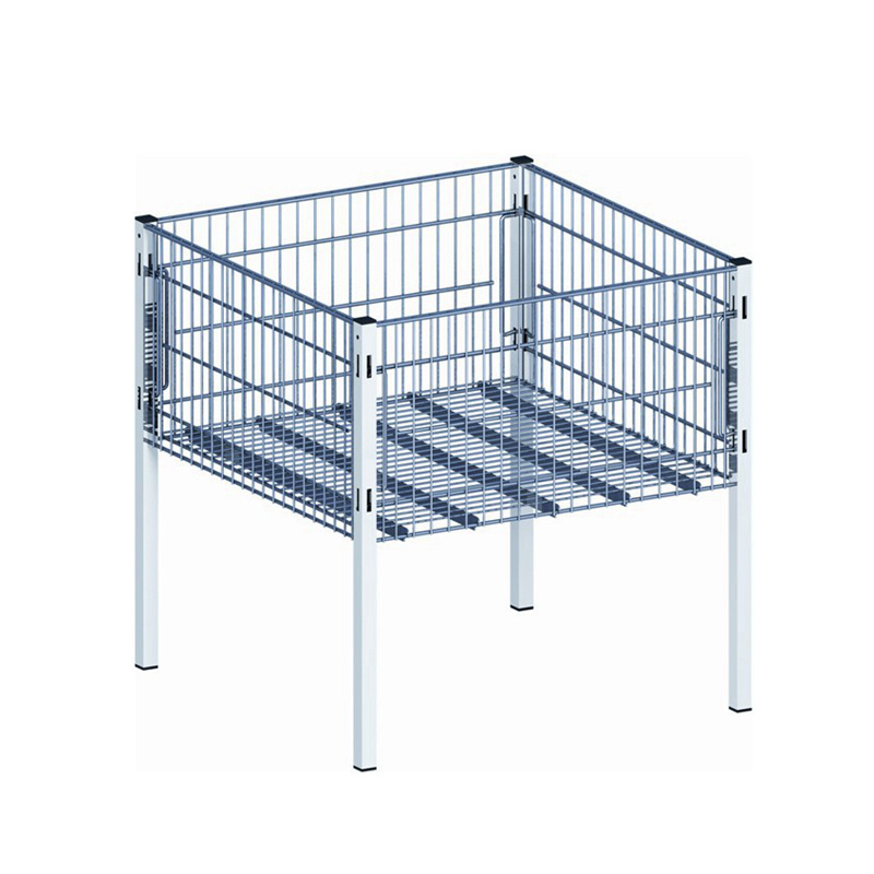 Supermarket Detachable Strong Metal Wire Promotion Exhibition Dump Bin Basket Shelves with Wheels