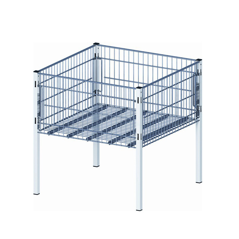 Supermarket Detachable Strong Metal Wire Promotion Exhibition Dump Bin Basket Shelves with Wheels