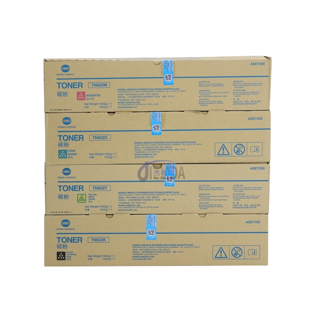 Original TN622 Konica Minolta Laser Toner Cartridge Box 622 TN619 TN620 A5E7150 A5E7250 A5E7450 Bizhub c1085 C1100 C6110 C608