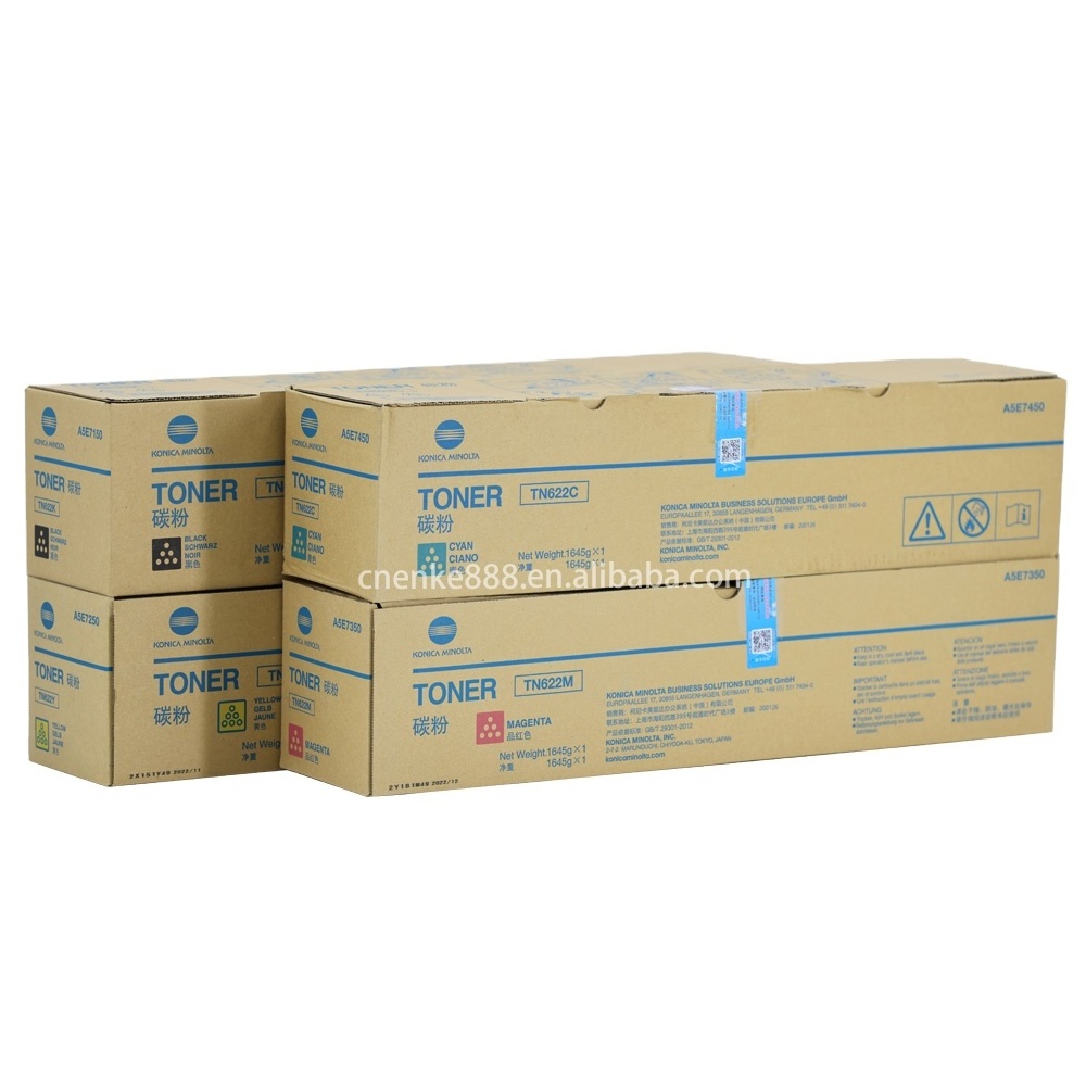 Original TN622 Konica Minolta Laser Toner Cartridge Box 622 TN619 TN620 A5E7150 A5E7250 A5E7450 Bizhub c1085 C1100 C6110 C608