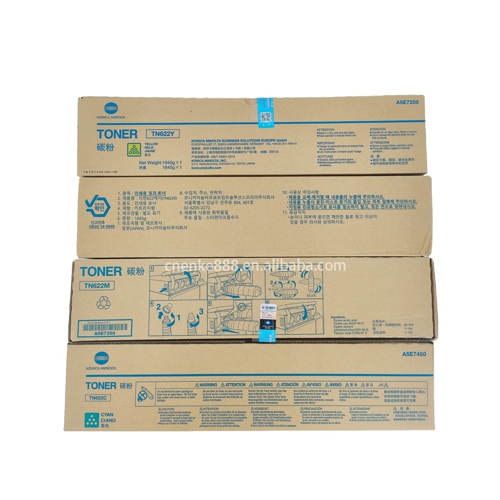 Original TN622 Konica Minolta Laser Toner Cartridge Box 622 TN619 TN620 A5E7150 A5E7250 A5E7450 Bizhub c1085 C1100 C6110 C608