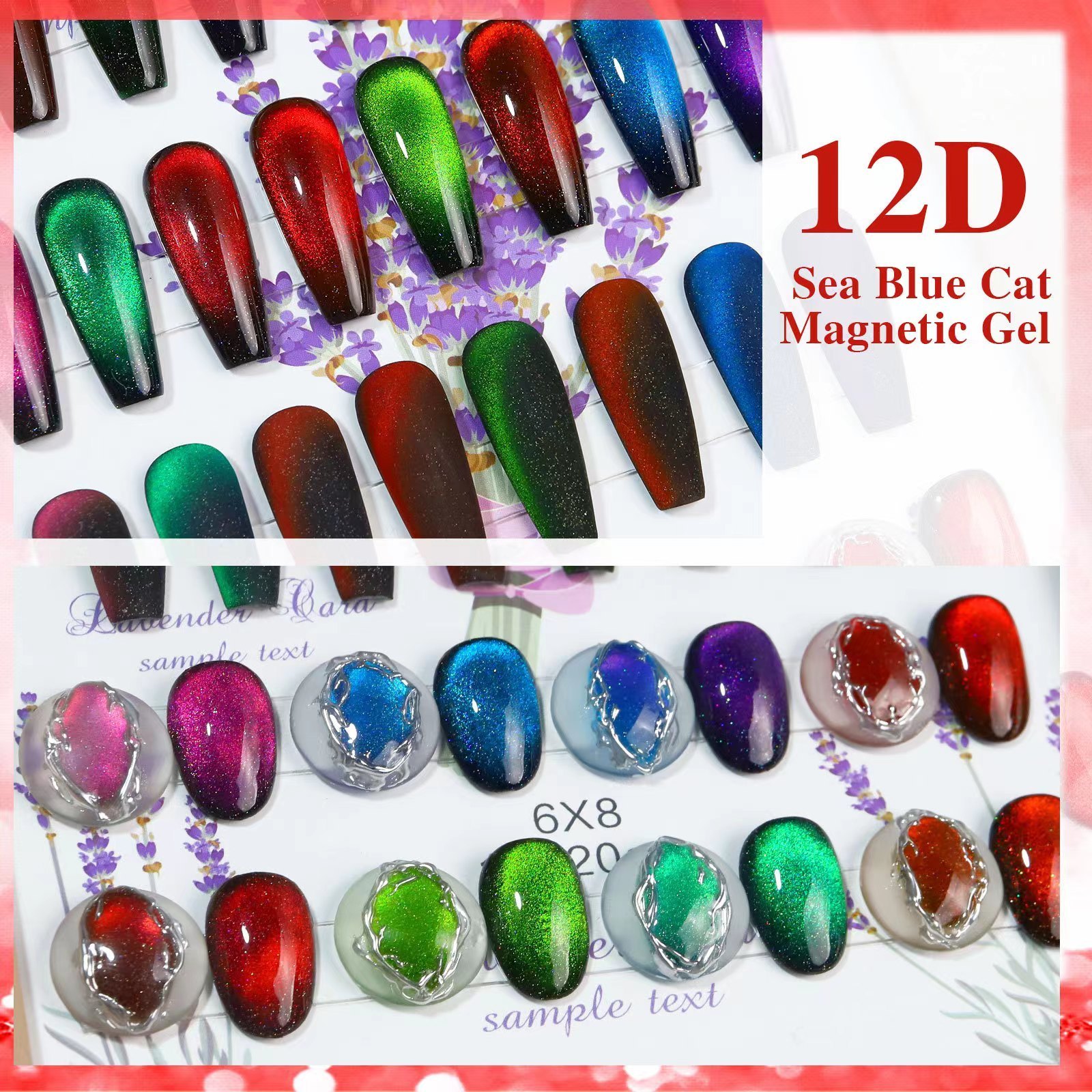 Wholesale Price Nail Art Bright Meteor Uv Gel Cat Magnetic Gel Nail Polish 12D Gem Cats Eye Glue