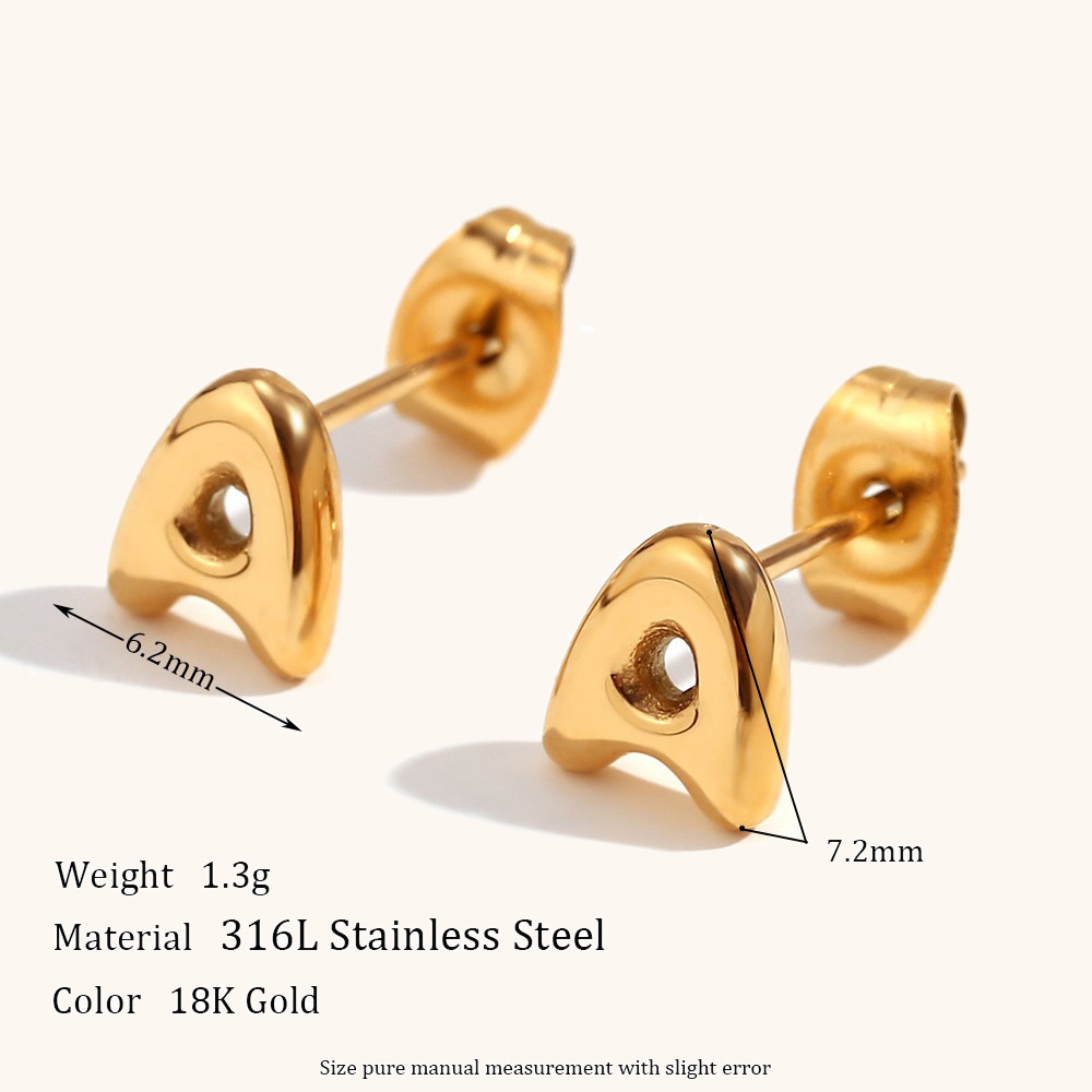 Wholesale Custom Word Personalized Name Charm DIY 26 Letter Stud Earring Stainless Steel Initial Fashion Jewelry for Women Men