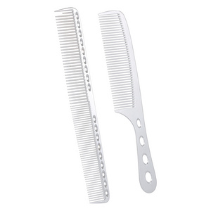 2Pcs Stainless Steel Hair Comb Pro Salon Hairdresser Metal Comb Hair Cutting Combs Styling Brush with Scale Barber Hairbrush