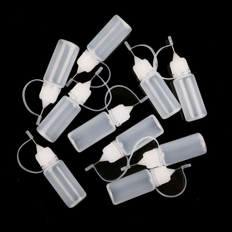 10ML PE Glue Applicator Needle Squeeze Bottle for Paper Quilling DIY Scrapbooking Crafts Refillable Bottles