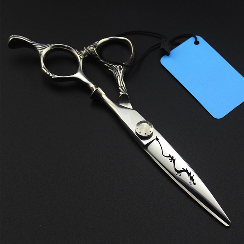 Customize japan 6'' Hollow Dragon cut hair salon scissors cutting barber makas hair scissor haircut shears hairdressing scissors