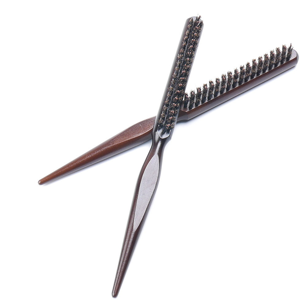 High Quality Wood Handle Natural Boar Bristle Hair Brush Fluffy Comb Hairdressing Barber Hair Styling Tools