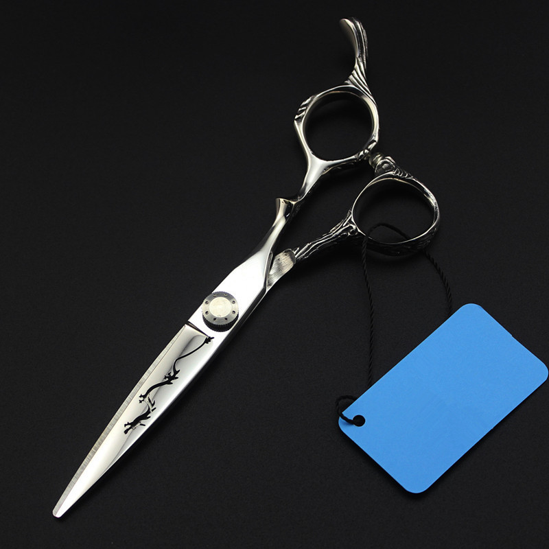 Customize japan 6'' Hollow Dragon cut hair salon scissors cutting barber makas hair scissor haircut shears hairdressing scissors