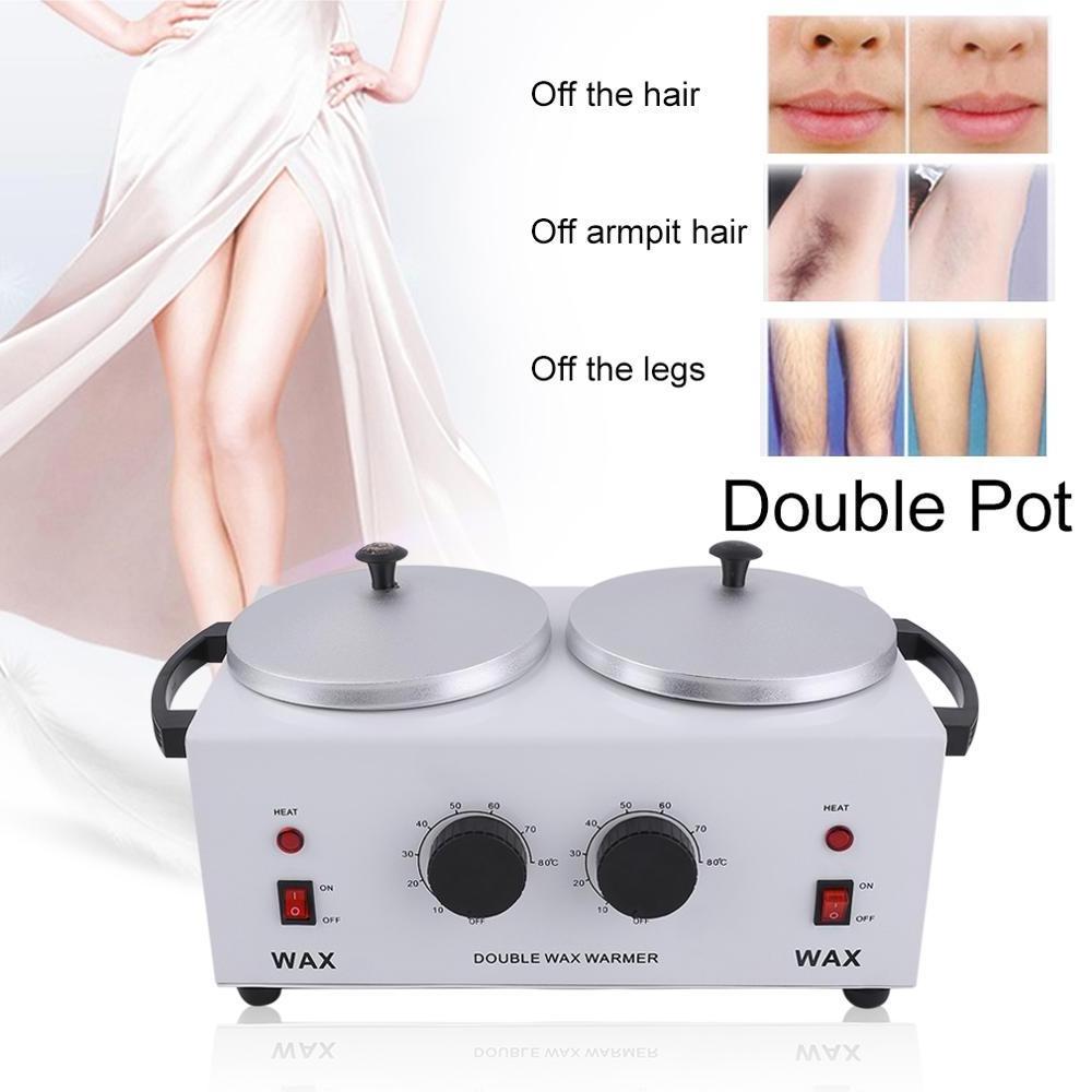 Double Pot Wax Heater Electric Hair Removal Tool Wax Machine Hands Feet Paraffin Wax Therapy Depilatory Salon Beauty Tool