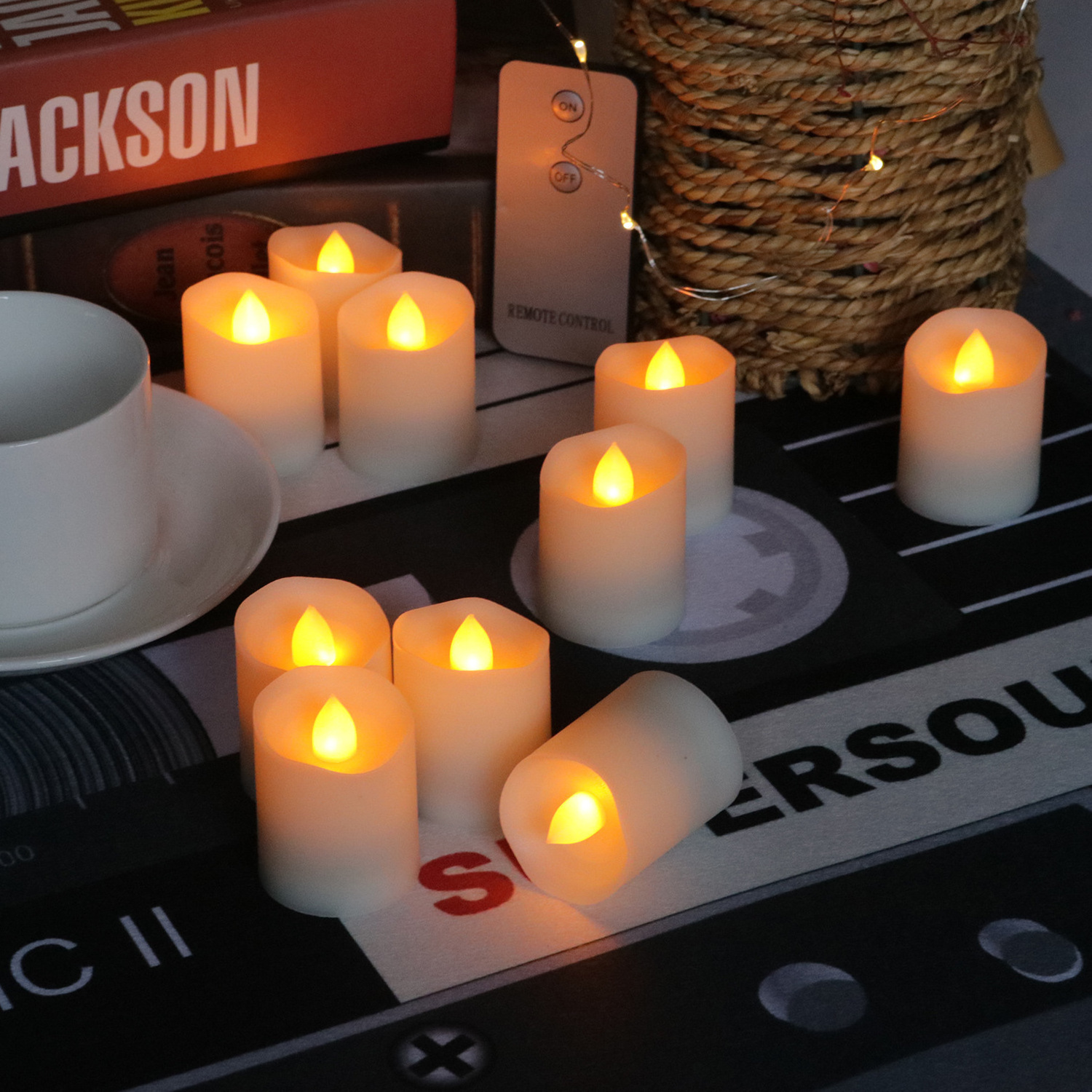 Delicate Latest Flickering Mini Plastic Artificial Wickless Warm Yellow Light LED Tealight Candle With CR2450 Durable Battery