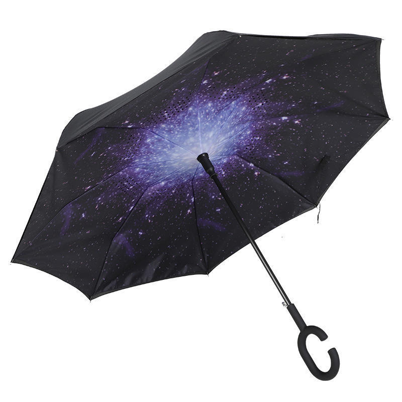 Promotional Wind Proof Reverse Unique Travel Custom Printed Print Umbrella For Men