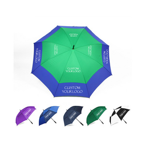 Windproof Large Vented UV Protection and Pongee Fabric Golf Umbrella Double Canopy Rain Sun Oversized Umbrellas