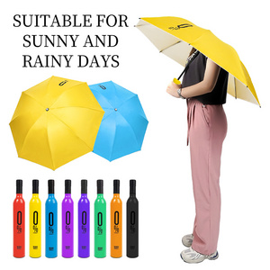 Automatic Umbrella Kids Parasol windproof Bottle Rain Umbrella Small windproof Pocket Umbrella Clear Sun Head Men'S With 3 Fold