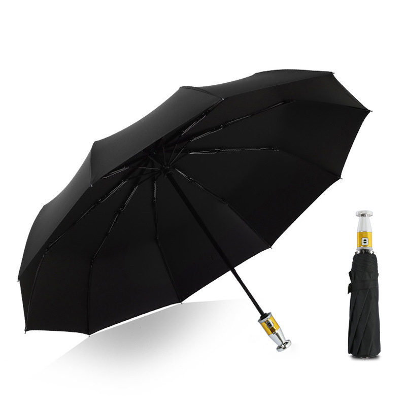 10kwind-resistant  fully automatic folding three-fold  umbrella vinyl sunscreen umbrella rain  shine sunshade umbrella