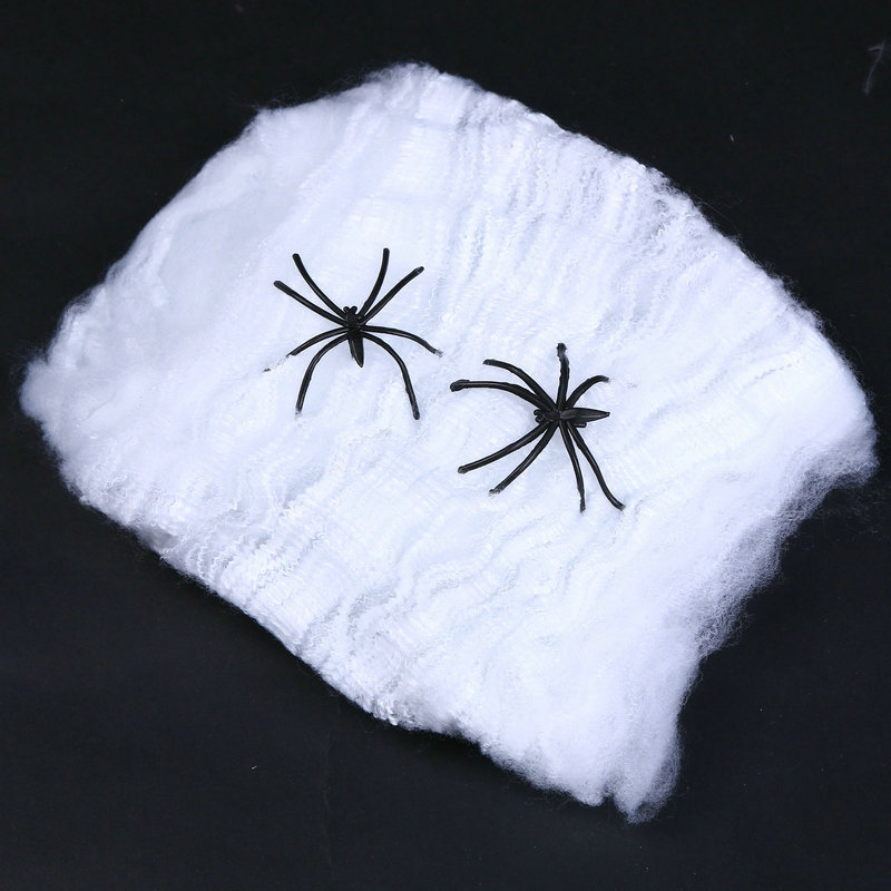 Hot Sale Real Plush Black Scary Giant Inflatable Custom Spider Web Halloween Spider Webs for Boys and Adult