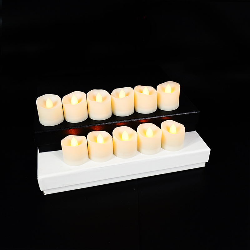 Delicate Latest Flickering Mini Plastic Artificial Wickless Warm Yellow Light LED Tealight Candle With CR2450 Durable Battery