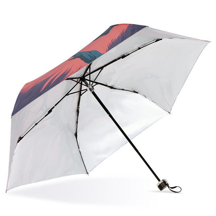 Promotional child 3 fold pocket umbrella with lovely cat printing