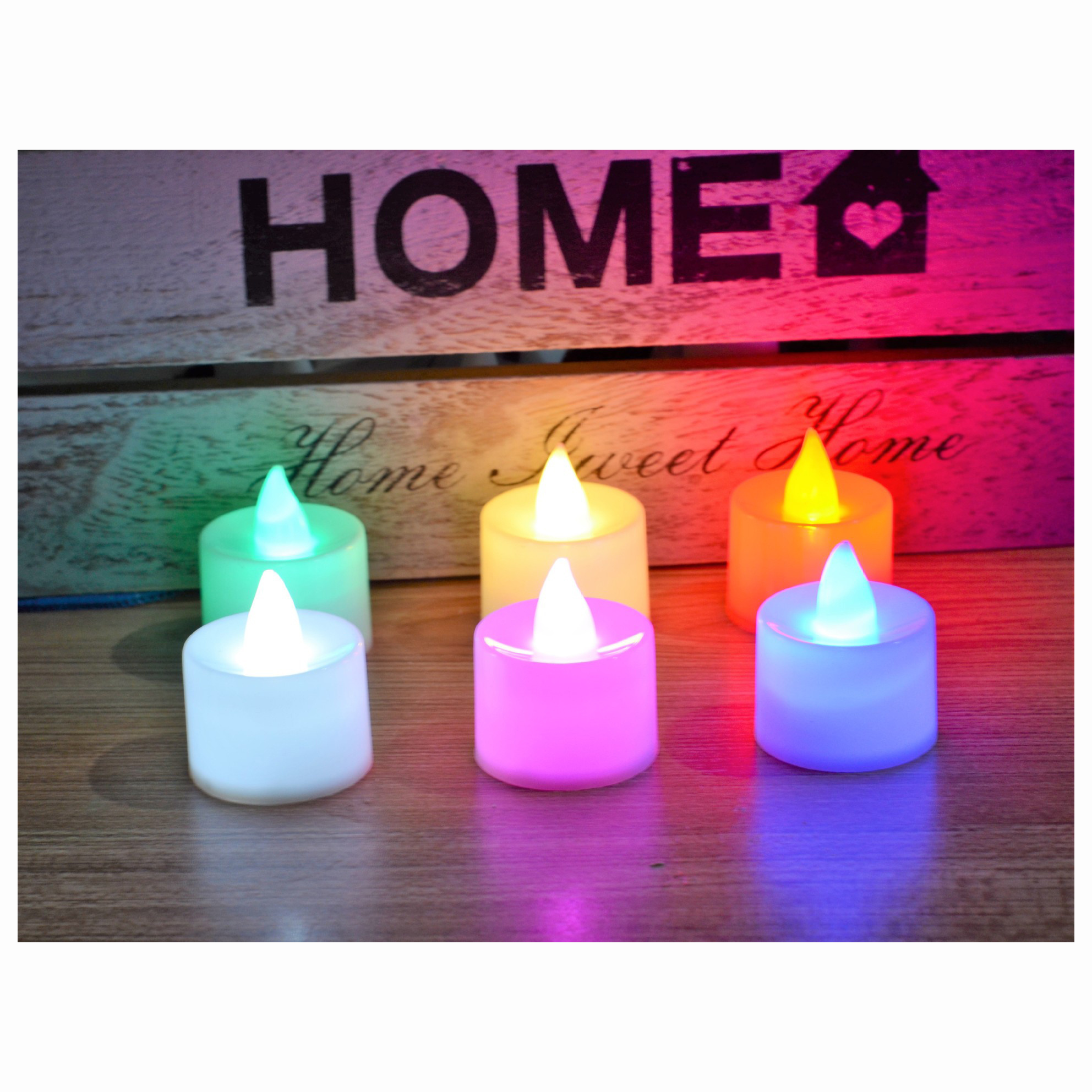 Cheap Electric Colorful Flameless Battery White Colorful Tealight Yellow Flicker LED Round Heart Valentine's Mini Small Candle