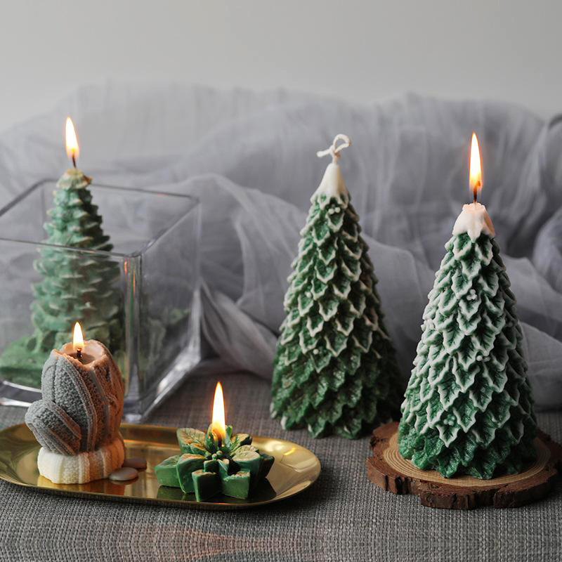 2024 Resin Christmas Tree Soy Wax Candles Supplies Hand Making Aesthetic Unique Decor Luxury Warmer Scented Novelty Candle