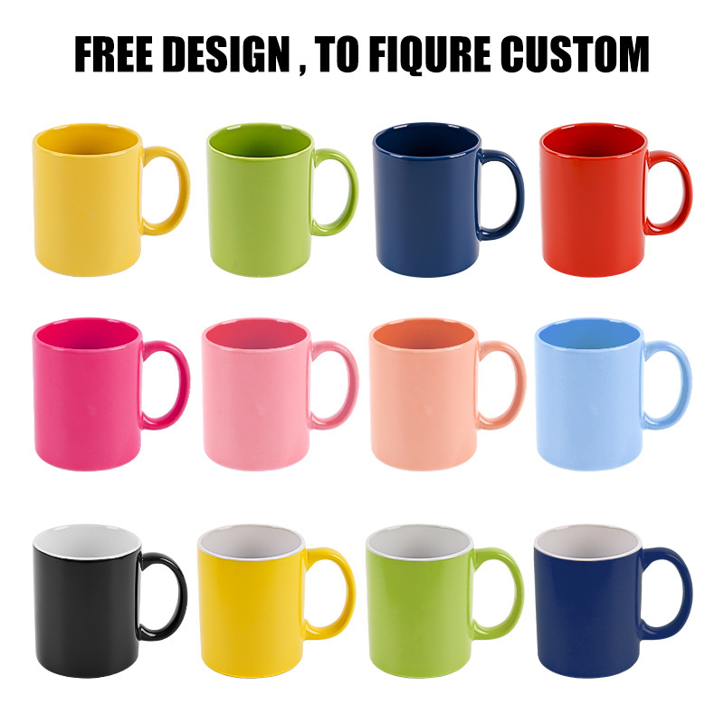 Custom Color Change 11oz 350ml Ceramic Tumblers Cups  3A Grade Colorful Ceramic Coffee Mug for Party