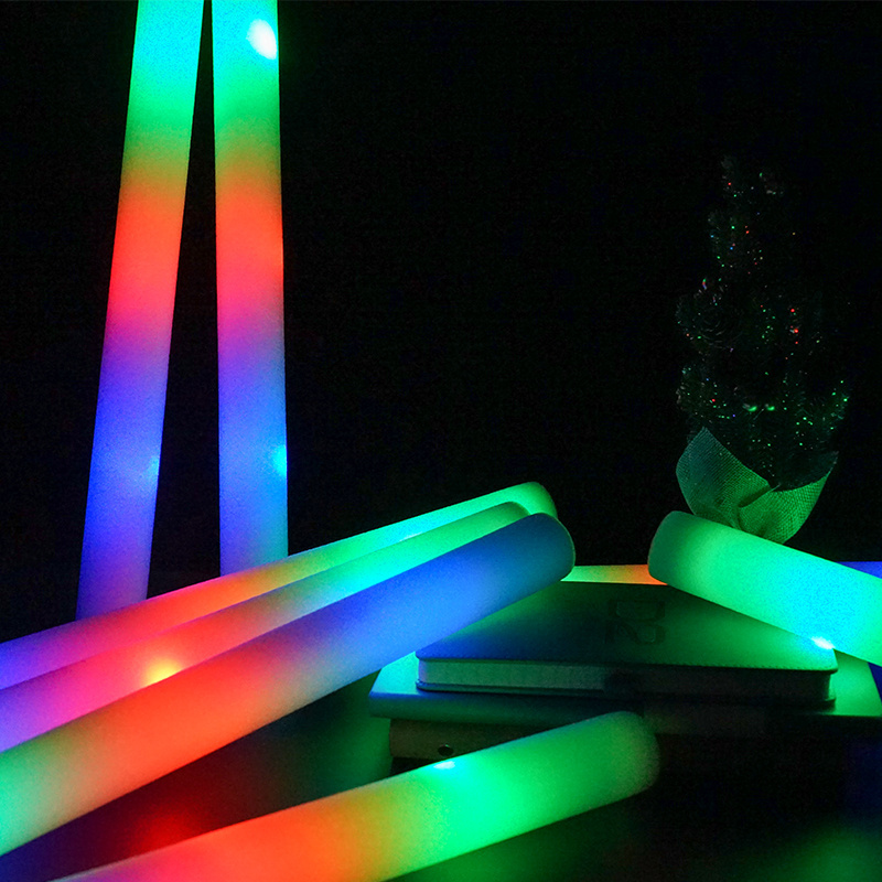 Colorful RGB Flashing Neon White Party LED Foam Sticks Glow with Logo for Halloween Party