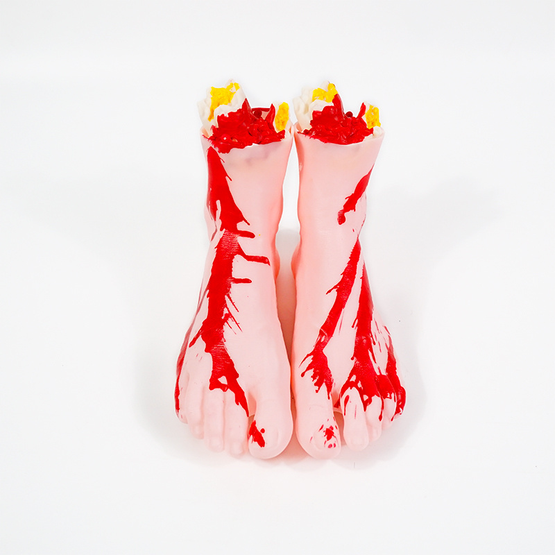 Blood Zombie Feet Bloody Realistic Halloween Fake Feet Prop for Party Props Decoration