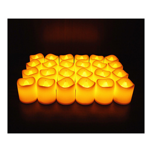 Wholesale Wed Home Deco Multi Light CR2032 Battery Inside Flicker Plastic Wickless Votite Warm Yellow LED Tealight Candle