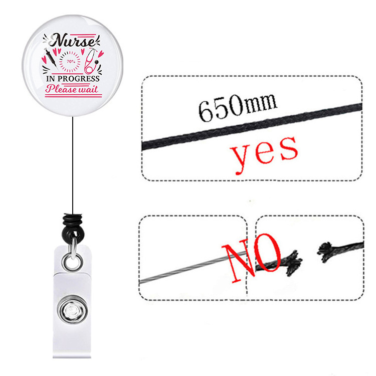 Retractable Doctor Nurse Accessories ABS Badge Work ID Lanyard Card Holder Clip Easy to pull special-shaped logo