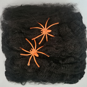 Hot Sale Real Plush Black Scary Giant Inflatable Custom Spider Web Halloween Spider Webs for Boys and Adult