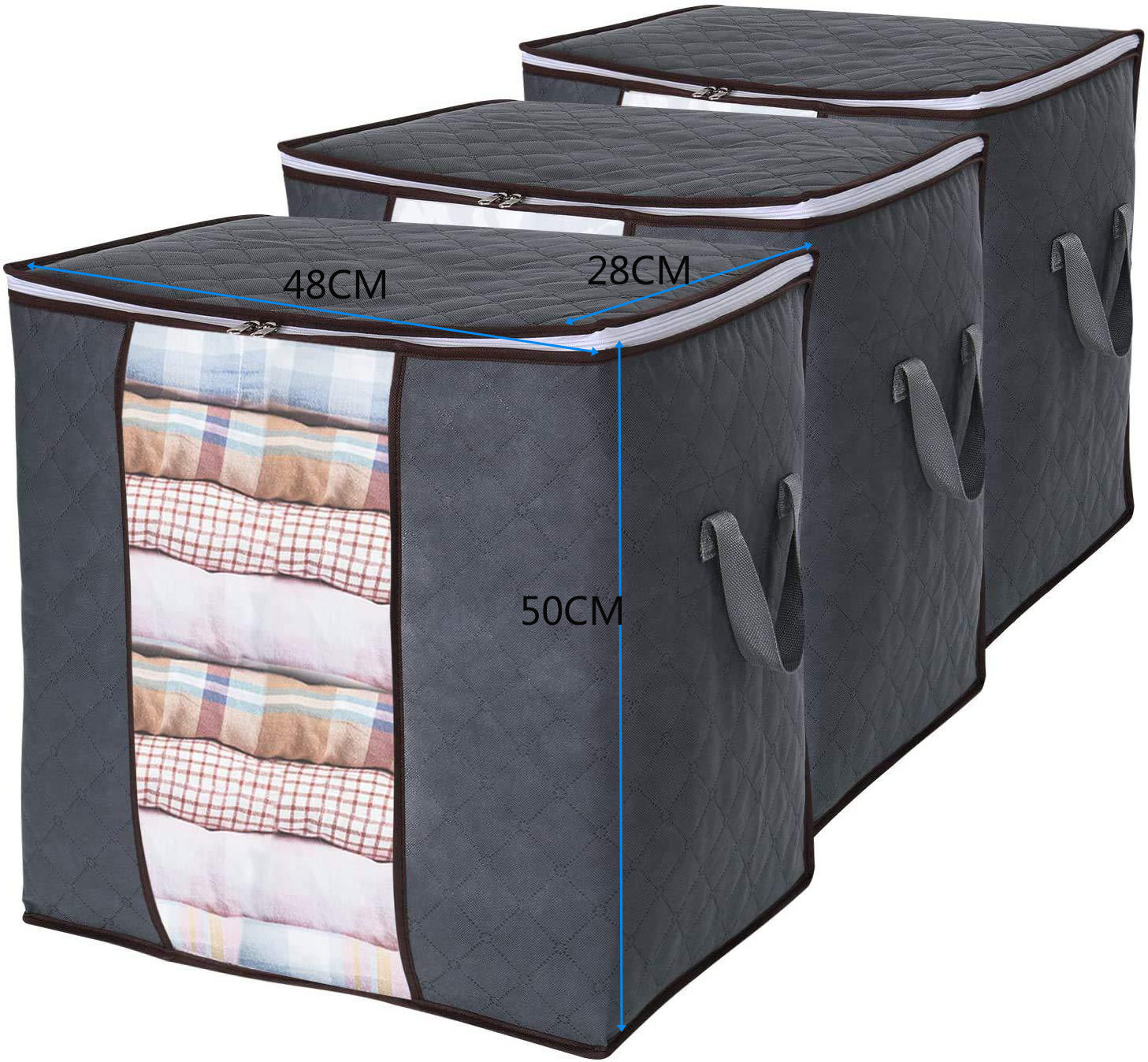 Sturdy Zipper Storage Box Linen Fabric Container Organizer Large Capacity Strong Metal Frame Cloth Storage Bin