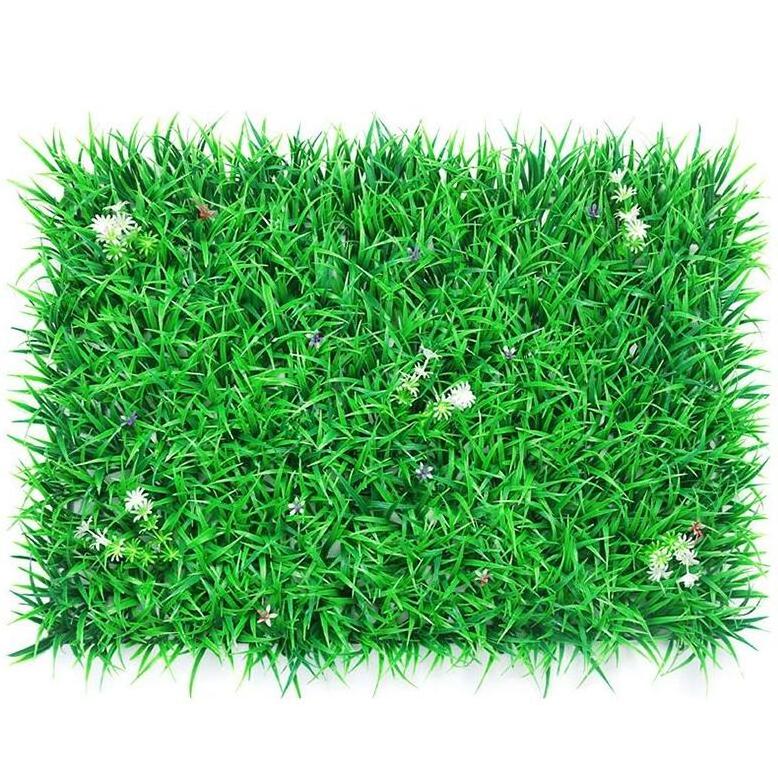 Flowers Roll Up Plastic Green Grass Wall Backdrop Artificial For Plants Multi Stages