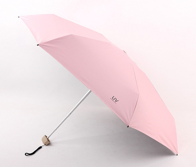 Wholesale Custom Creative Black Coating 5-Folding Umbrella with case For Sun and Rain