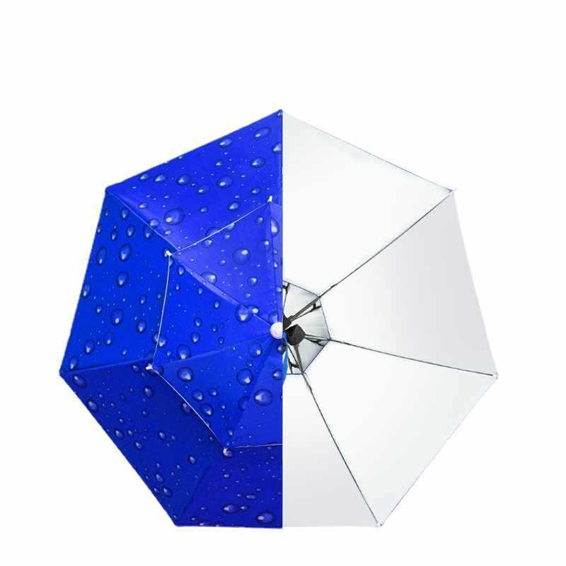 Promotional Customized Colorful Mini Foldable Rain Sun Travel Fishing Hard Head Hat Umbrella with Logo Printing