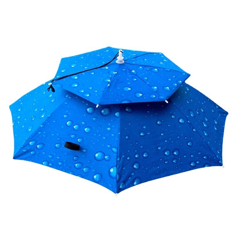 Promotional Customized Colorful Mini Foldable Rain Sun Travel Fishing Hard Head Hat Umbrella with Logo Printing